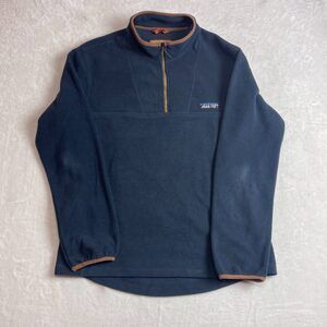 Hawke & Co. Men's Navy Quarter-Zip Pullover Fleece Sweater Size L Outdoors